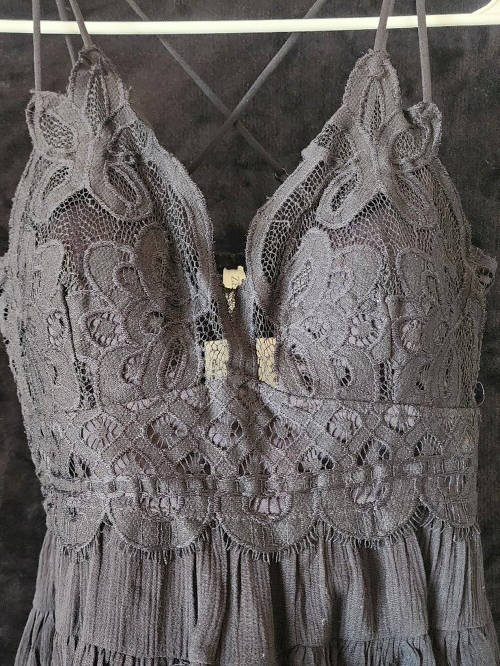 Cactus Rose Boutique Black Lace Boho Tank Size Large
